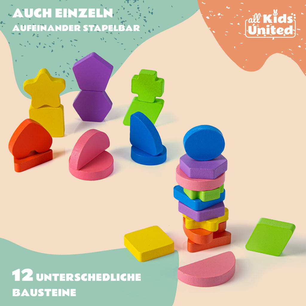 Steckwürfel Motorikwürfel Holz — Montessori Lernspielzeug Baby Kleinkind BPA-frei