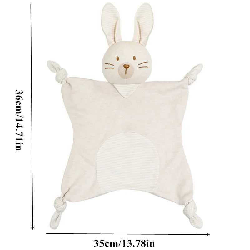 Soft Cotton Muslin Baby Bib Stuffed Rabbit Doll Newborn Appease Towel Security Blanket Baby Sleeping Cuddling Towel Facecloth