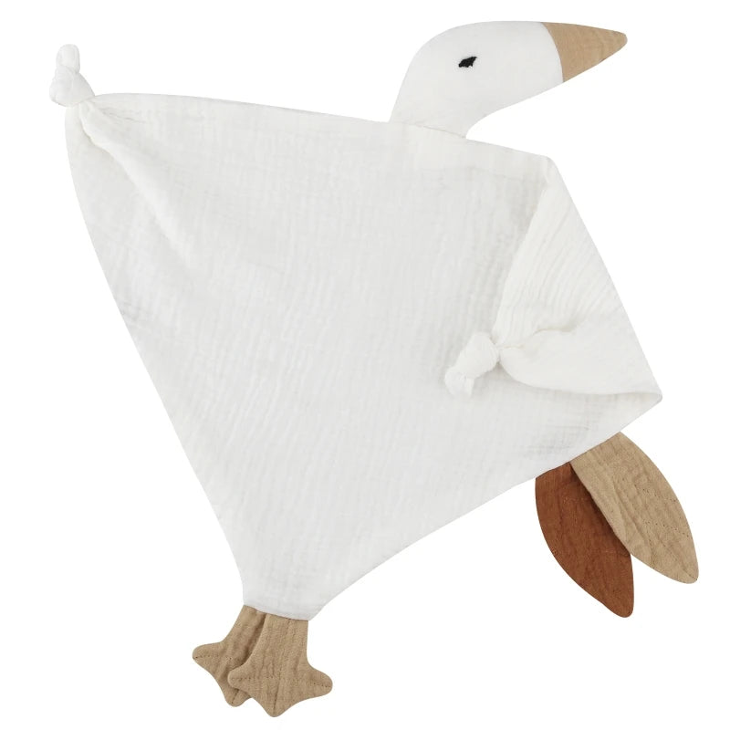 Soft Cotton Muslin Baby Bib Stuffed Rabbit Doll Newborn Appease Towel Security Blanket Baby Sleeping Cuddling Towel Facecloth