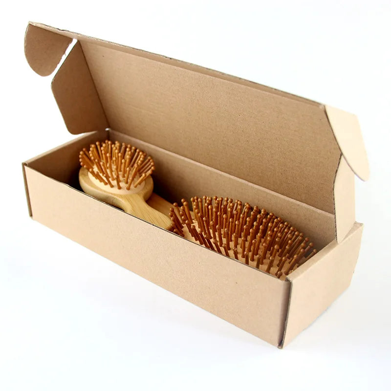 4 Pcs/Set Hair Comb Set Eco-Friendly Bamboo Wooden Air Cushion Massage Comb for Adult Children Wide Tooth and Pointed Tail Cmb