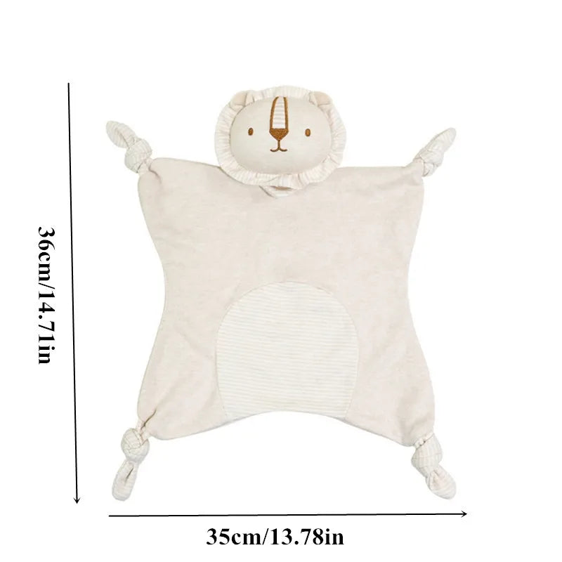 Soft Cotton Muslin Baby Bib Stuffed Rabbit Doll Newborn Appease Towel Security Blanket Baby Sleeping Cuddling Towel Facecloth