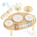 Montessori Musikinstrument-Set Kinder — Holztrommel 4-in-1 BPA-frei Babyspielzeug