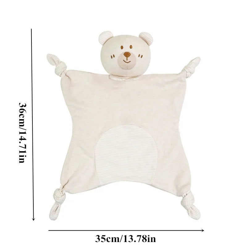 Soft Cotton Muslin Baby Bib Stuffed Rabbit Doll Newborn Appease Towel Security Blanket Baby Sleeping Cuddling Towel Facecloth
