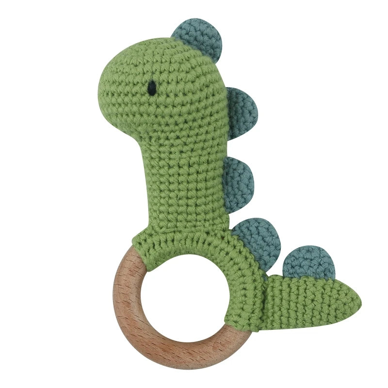 1Pc Baby Teether Toys Beech Wood Baby Rattle BPA Free Rodent Silicone Beads Music Rattle Newborn Play Gym Educational Toys