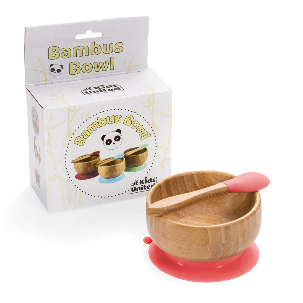 Baby Kinderschüssel Breischale Bambus Schüssel Saugnapf Esslern Holz Rutschfest