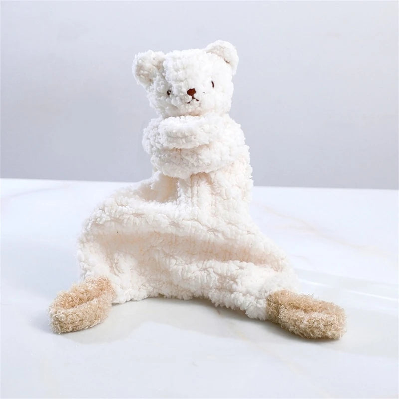 Soft Cotton Muslin Baby Bib Stuffed Rabbit Doll Newborn Appease Towel Security Blanket Baby Sleeping Cuddling Towel Facecloth