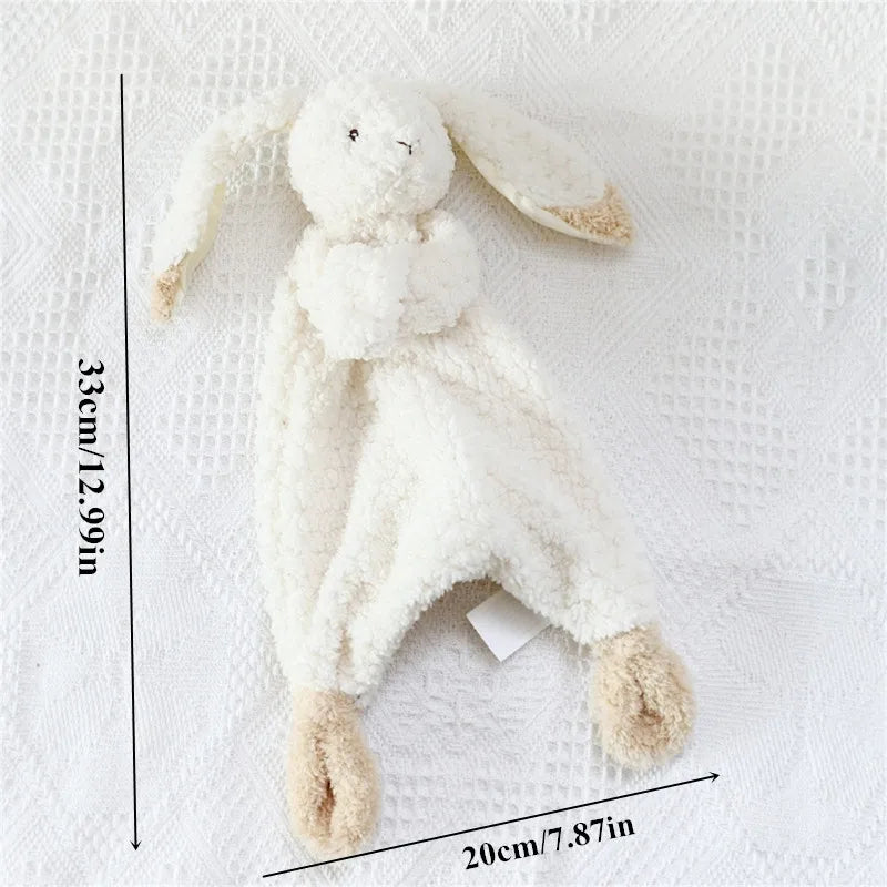 Soft Cotton Muslin Baby Bib Stuffed Rabbit Doll Newborn Appease Towel Security Blanket Baby Sleeping Cuddling Towel Facecloth